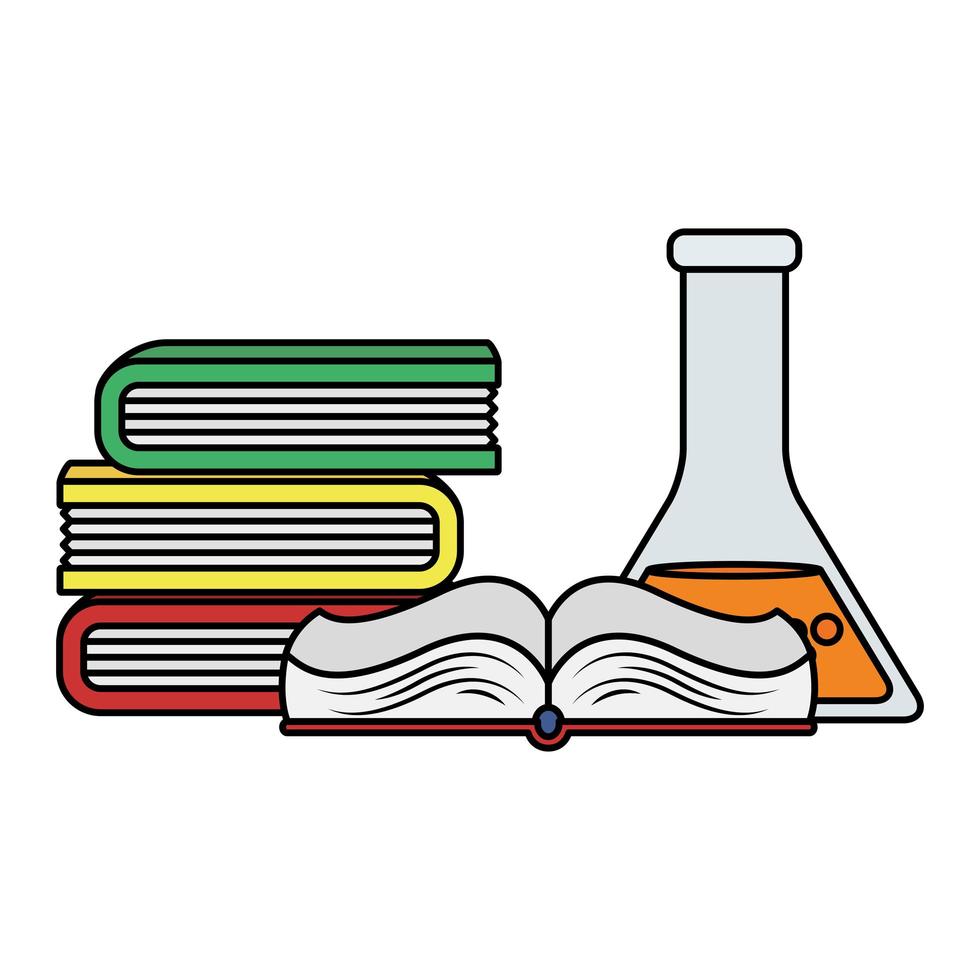 pile text books with tube test vector