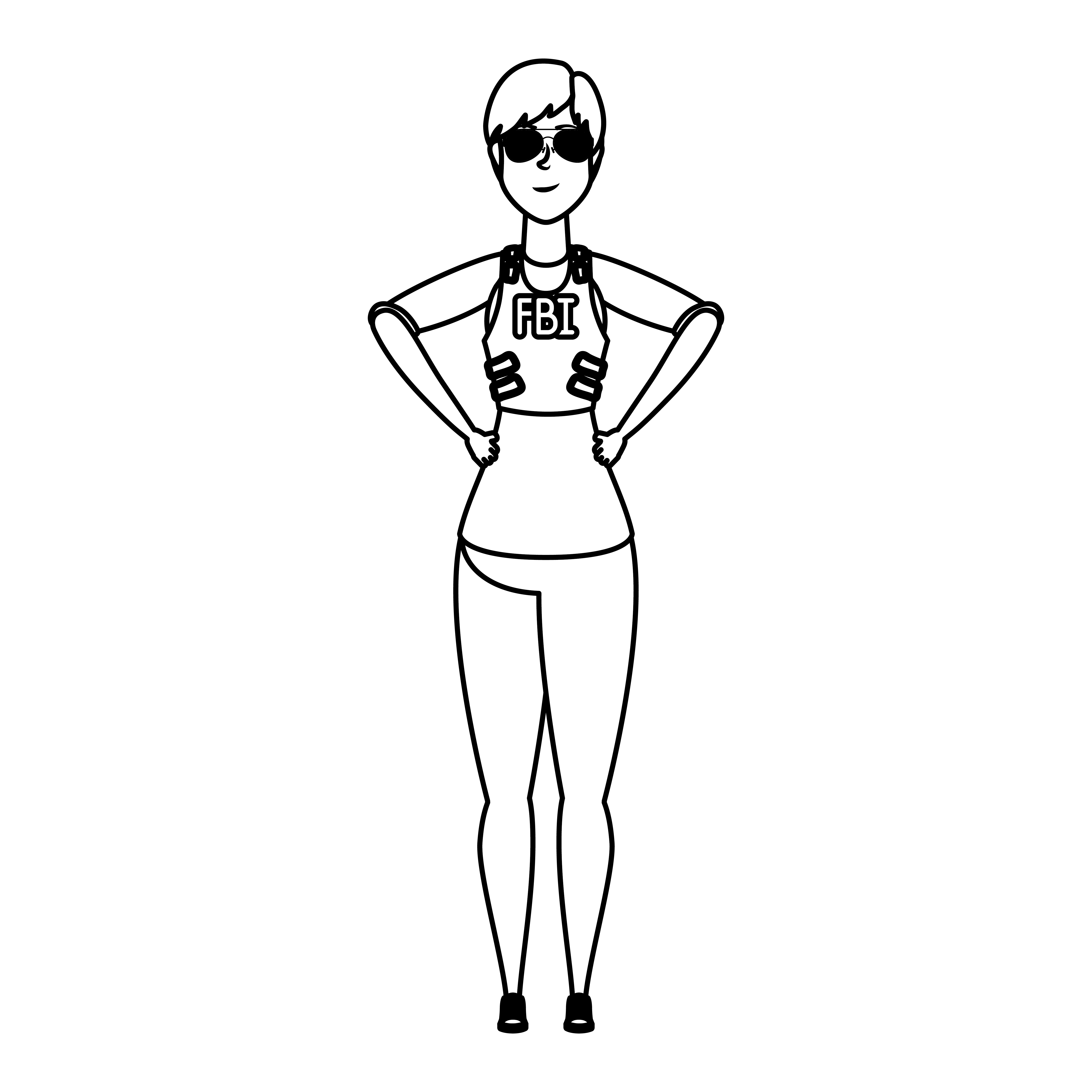 young woman fbi agent character 2843722 Vector Art at Vecteezy