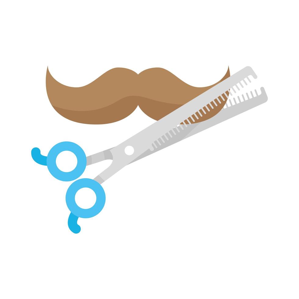 scissor hair salon cutting mustache vector