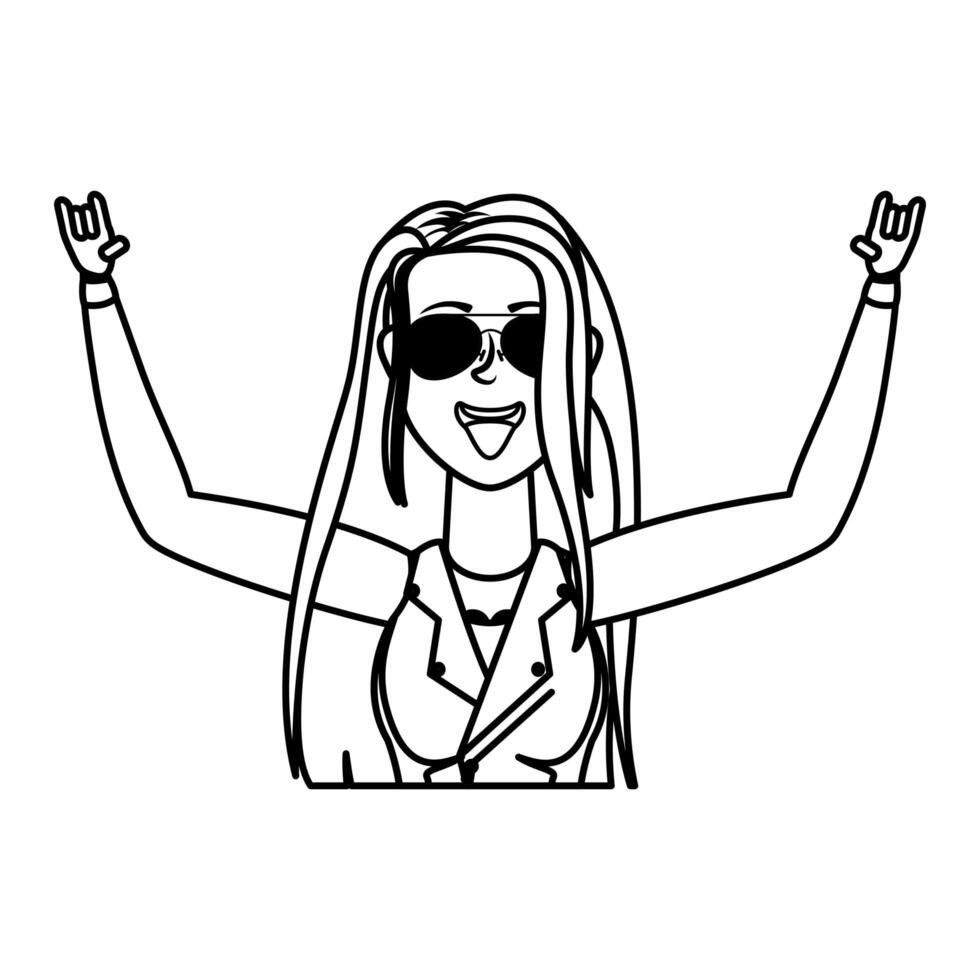rude motorcyclist woman avatar character vector