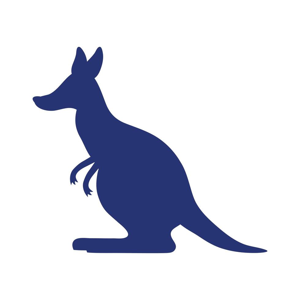 kangaroo wild animal silhouette icon vector