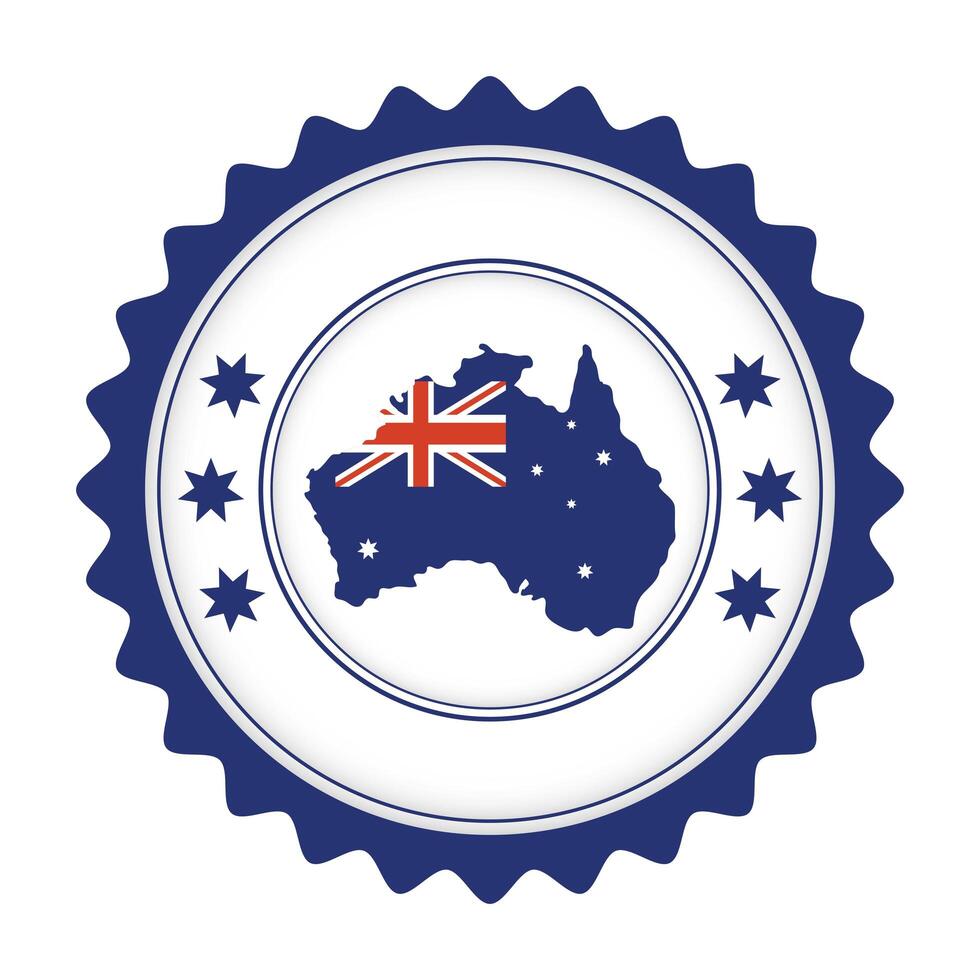 Bandera de país australiano en sello de mapa vector