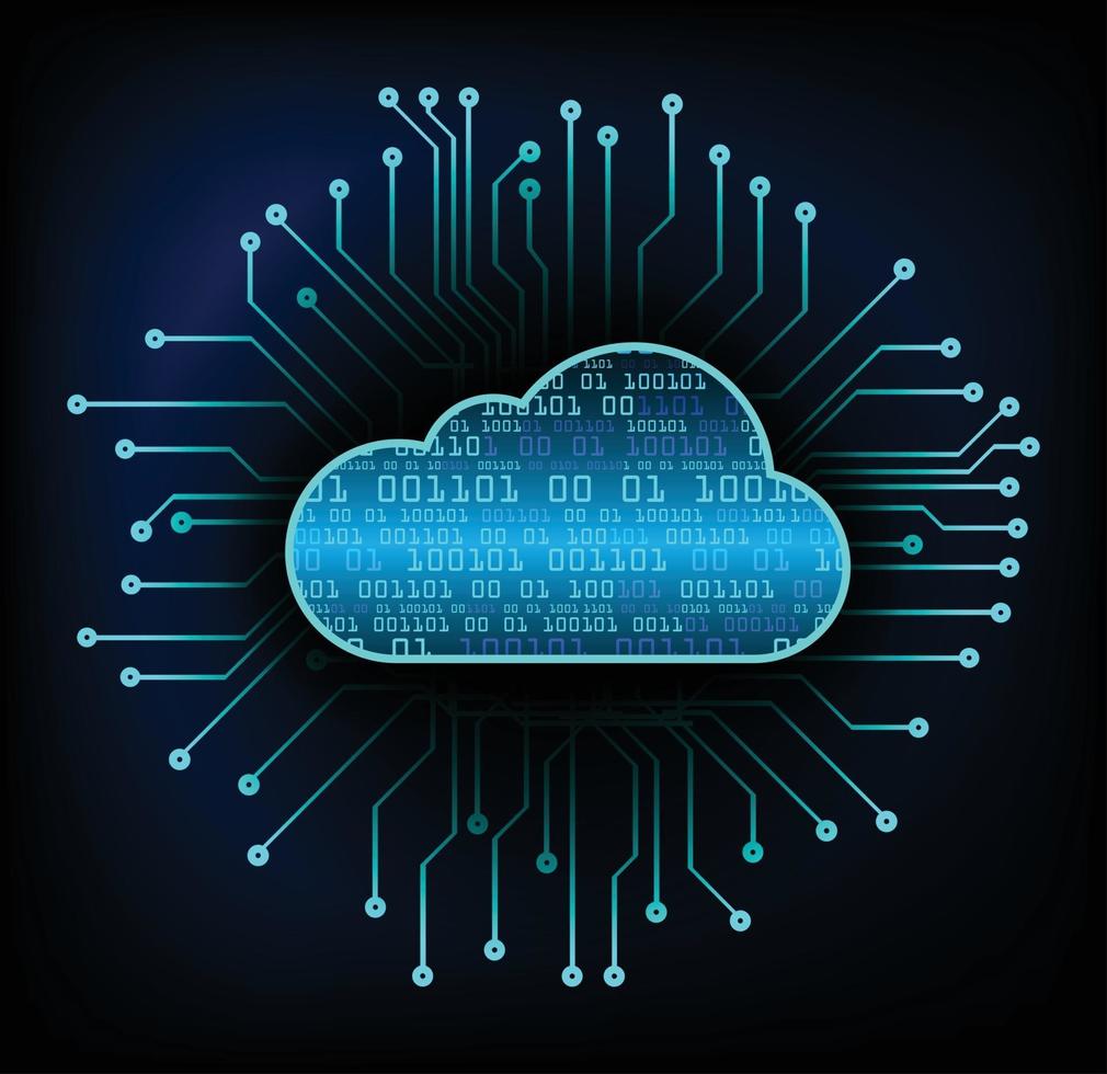 cloud computing circuit future technology concept background vector