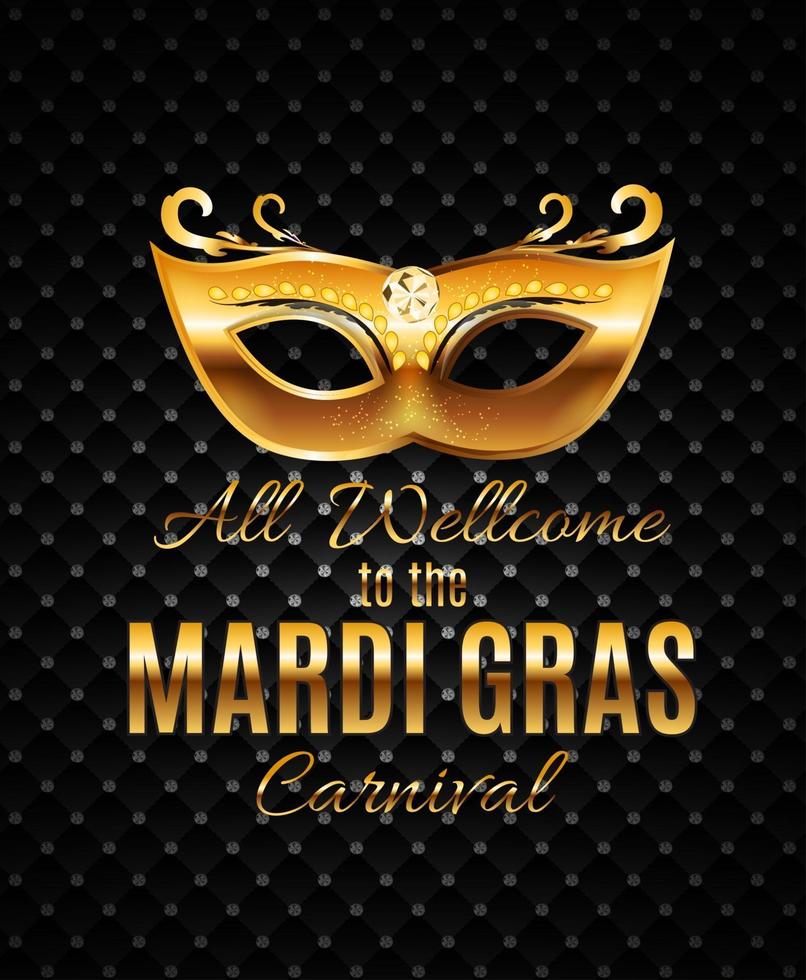 Mardi Gras Party Mask Holiday Poster Background. Vector Illustration
