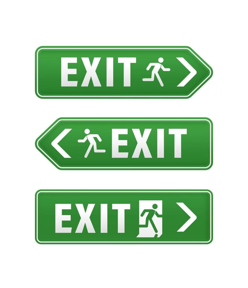 Emergency Exit pointers vector illustration