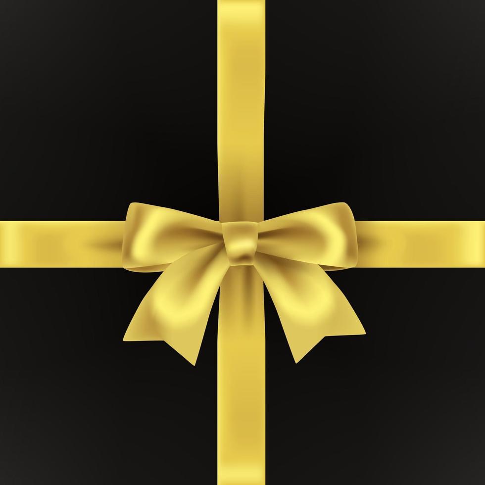 Gift box with golden decorative bow vector