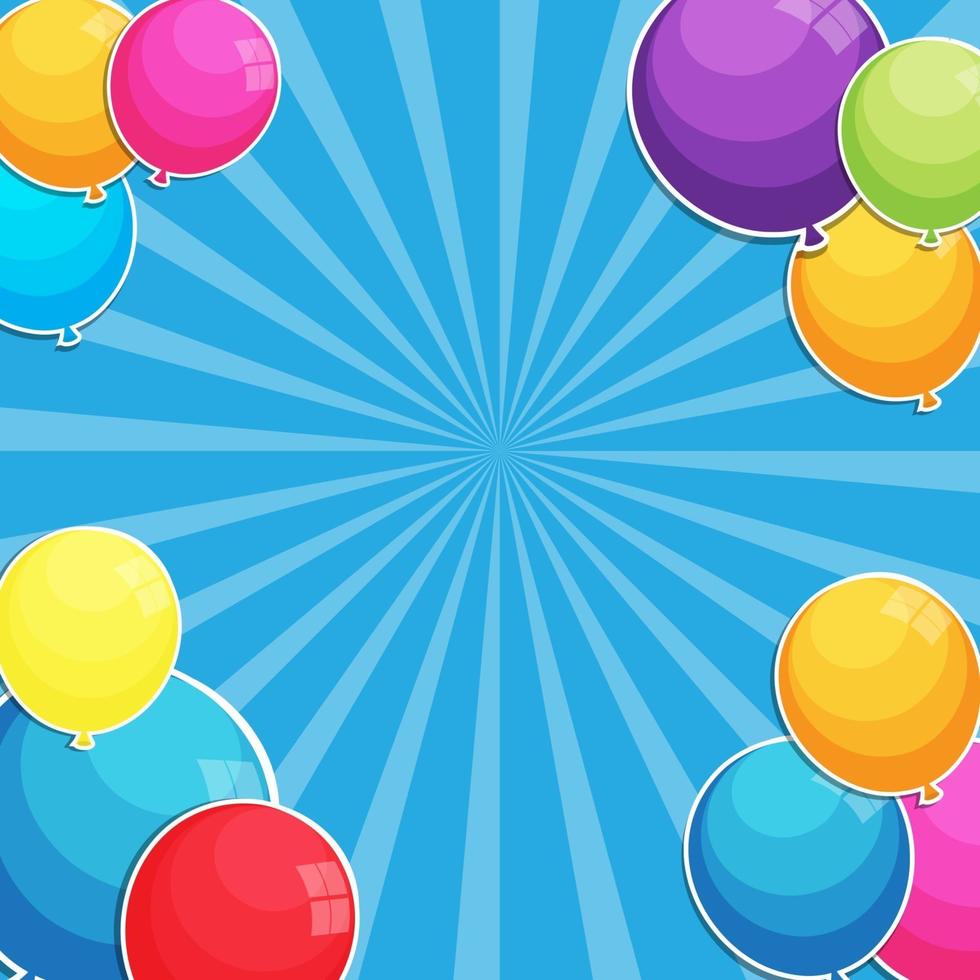 Color Glossy Balloons Background Vector Illustration