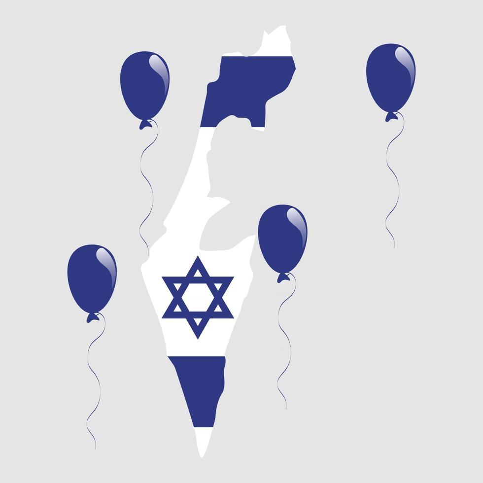 Israel Blue and White Flag inside Map vector