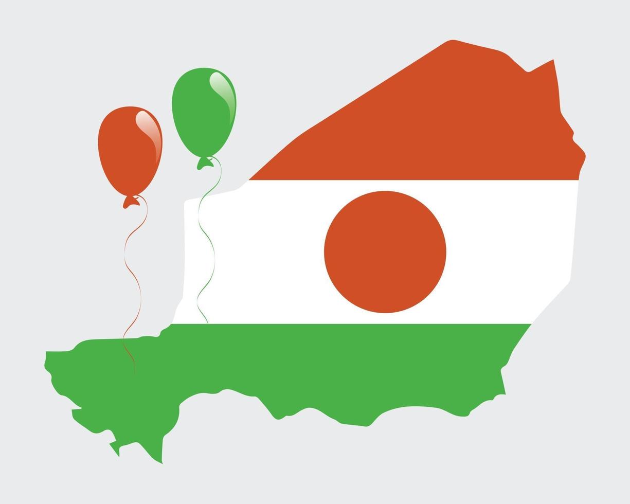 Map and Flag of Niger vector