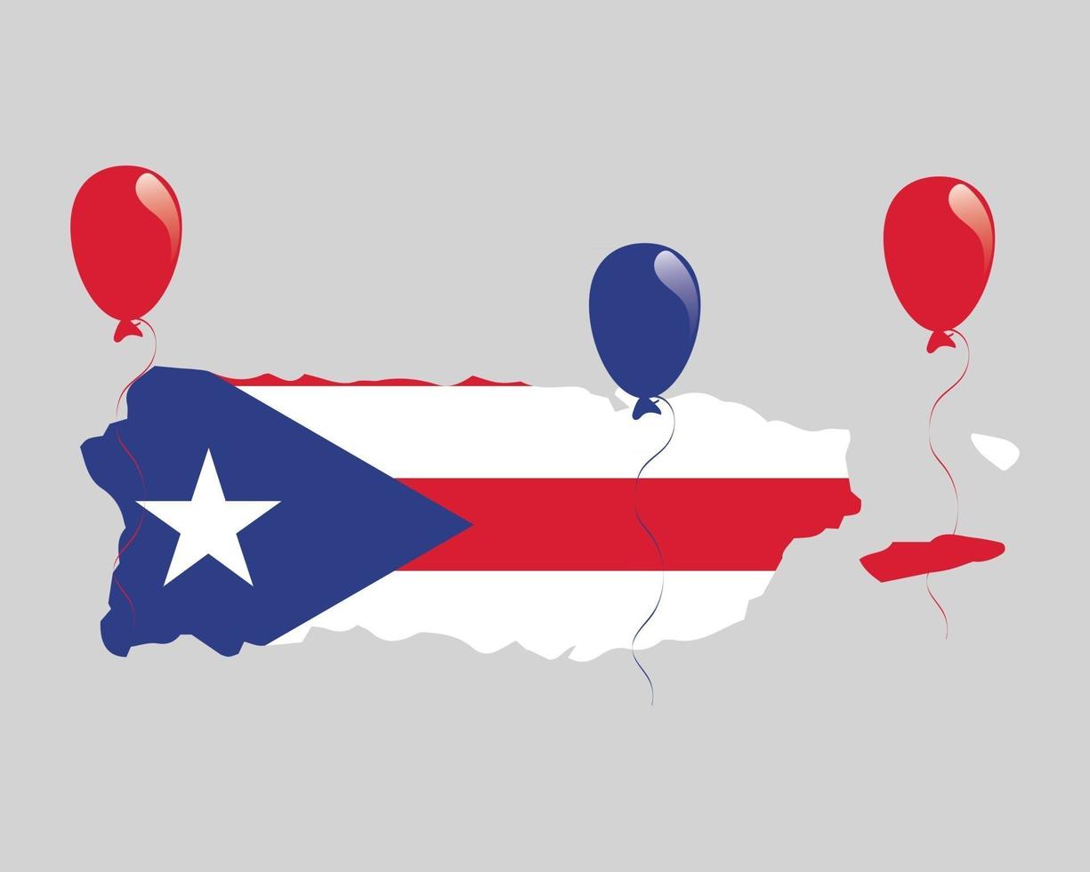 el mapa y la bandera de puerto rico vector