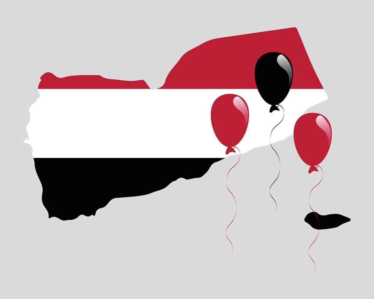 mapa del país de yemen y bandera vector