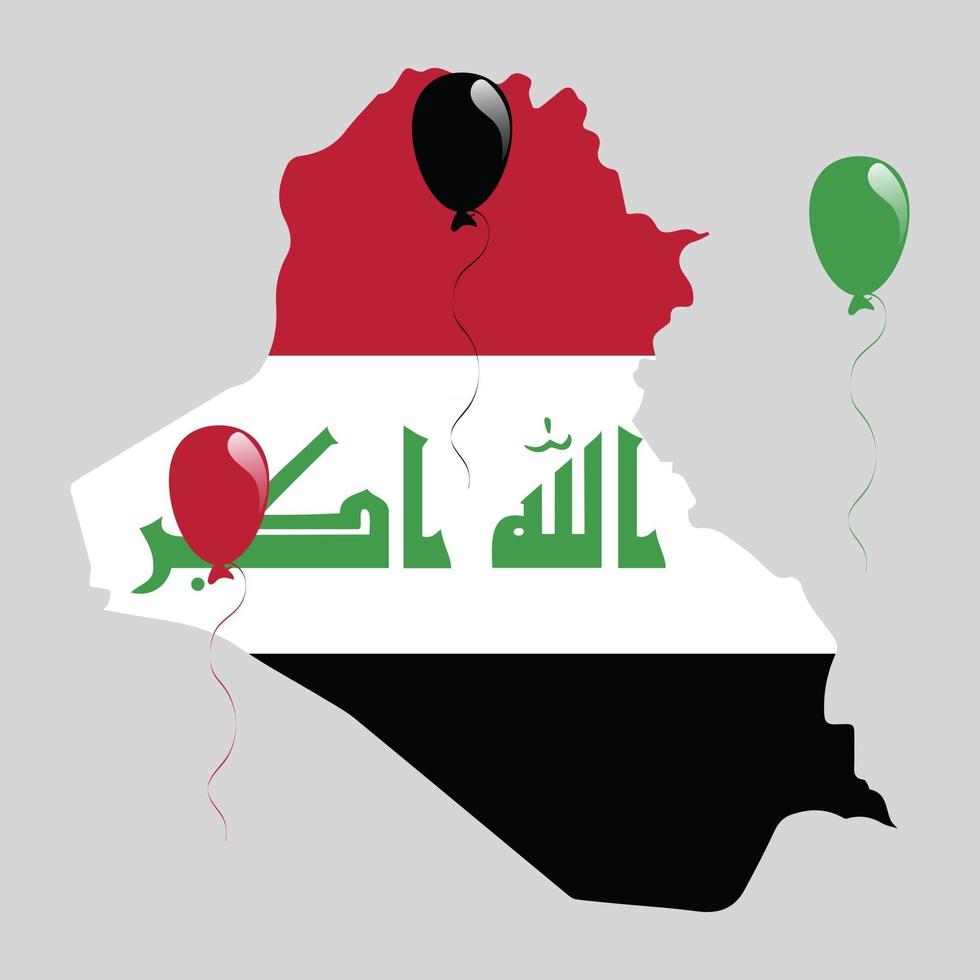 bandera nacional de irak y mapa vector