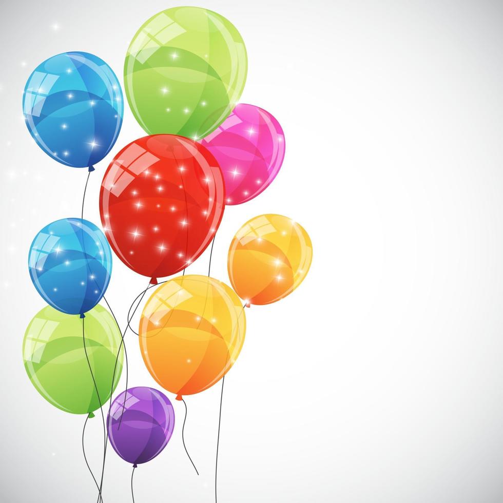 Color Glossy Balloons Background Vector Illustration 2844714 Vector Art ...