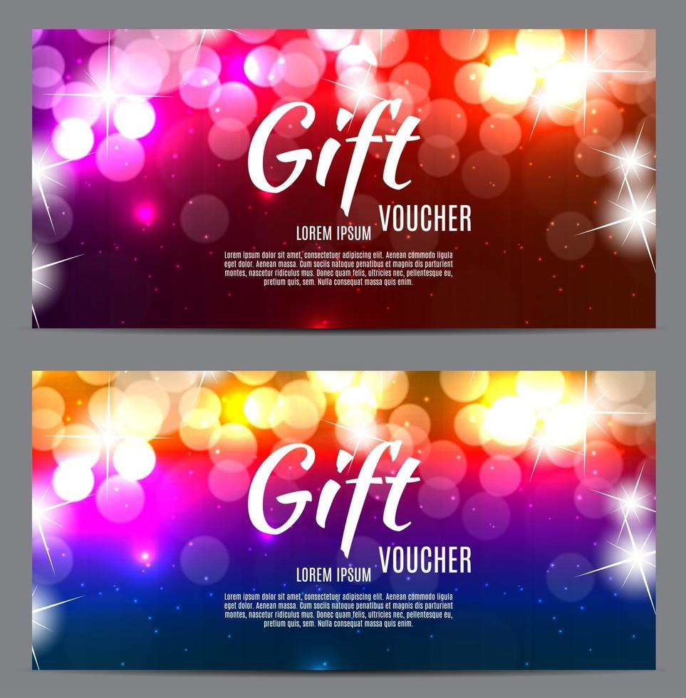 Christmas and New Year Gift Voucher, Discount Coupon Template Ve vector