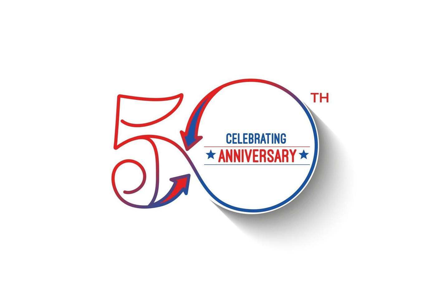 50th Years Anniversary Celebration Design. vector