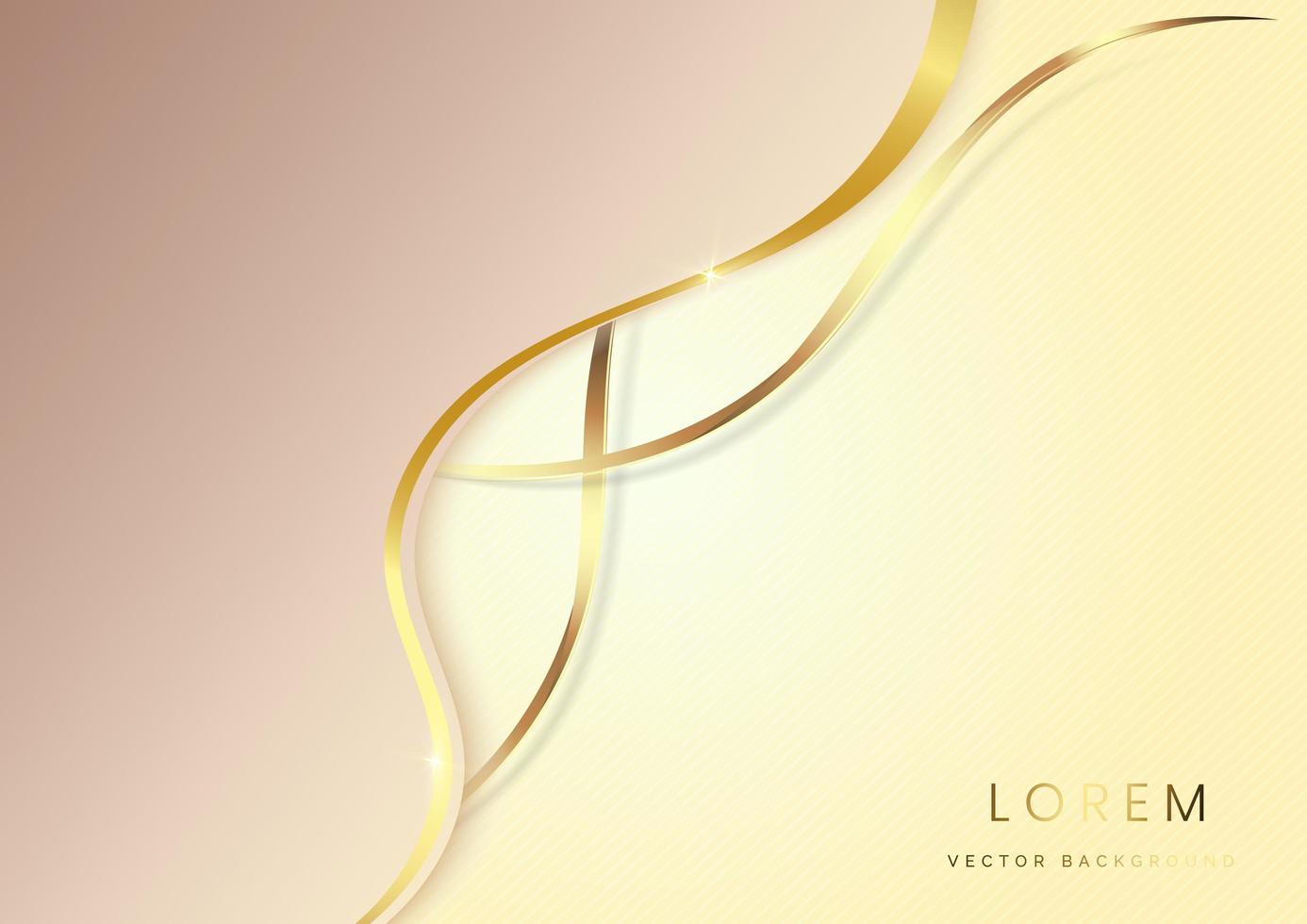 Abstract luxury background 3d overlapping with gold lines curve. Luxury style. vector
