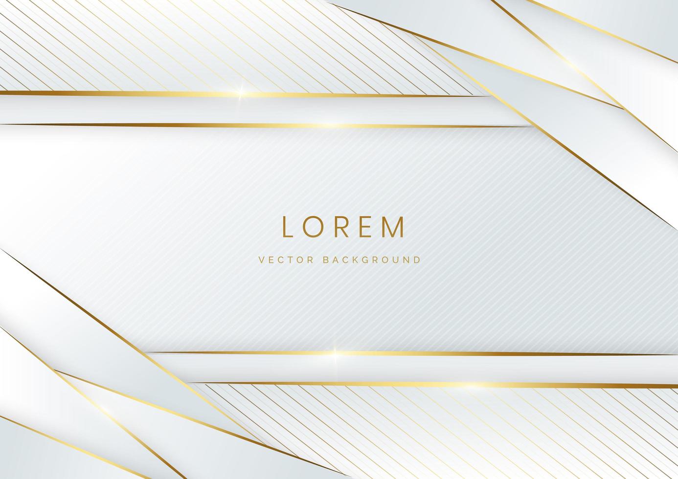 Abstract template white and gray stripes with golden line concept design on white background. vector