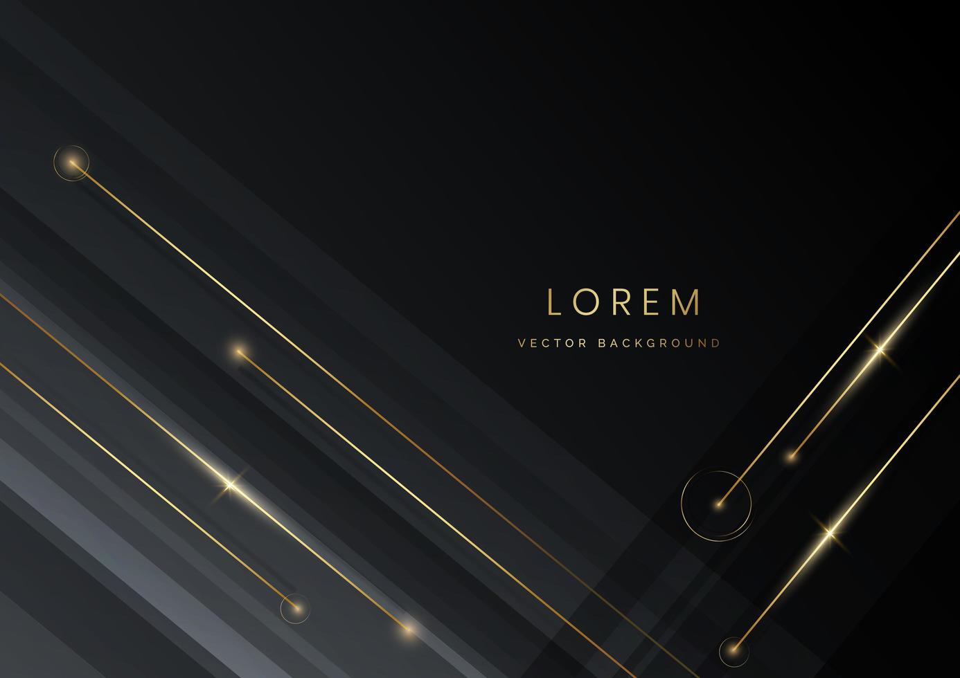 Abstract gray black color diagonal background decoration golden lines with copy space for text. Luxury style. vector