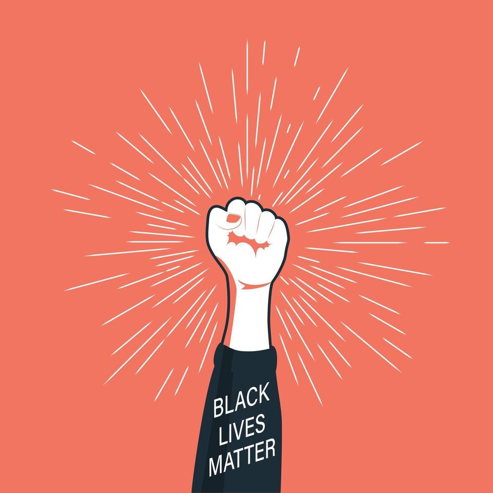 Black lives matters. Social poster, banner. Stop racism police violence. I can't breathe. Flat vector illustration