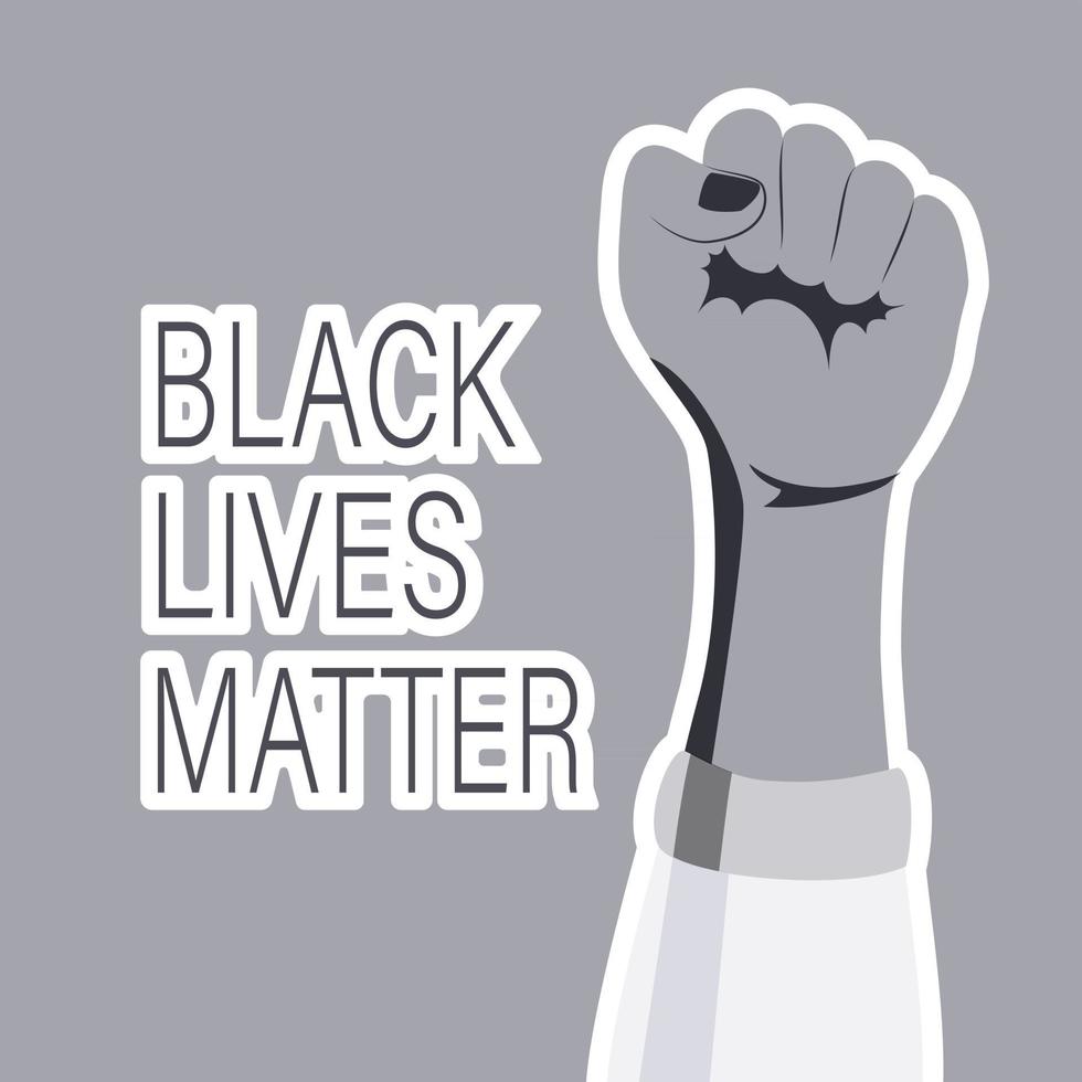 Black lives matters. Social poster, banner. Stop racism police violence. I can't breathe. Flat vector illustration