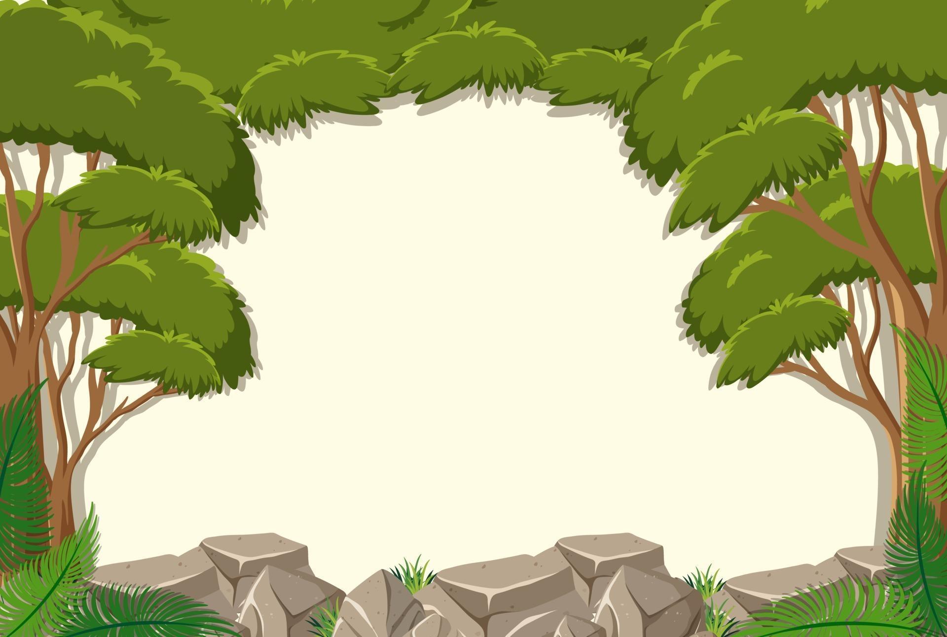 Empty background with jungle tree elements 2845434 Vector Art at Vecteezy
