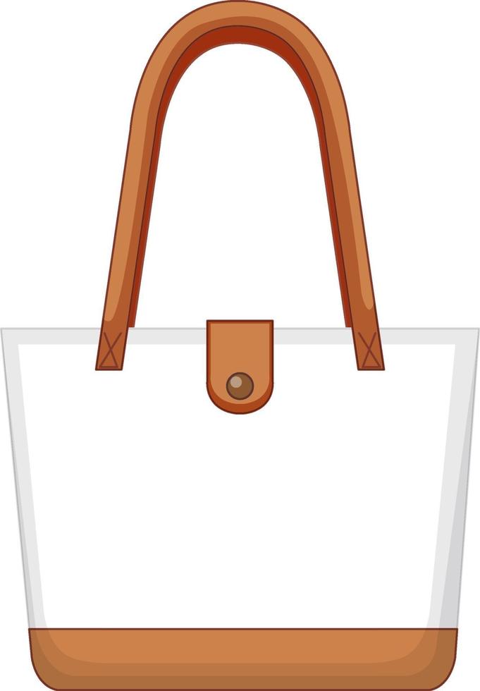 Front of basic white handbag isolated vector