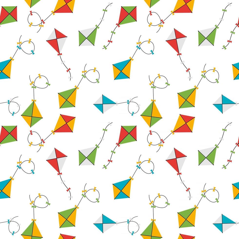 Kite Seamless Pattern Background Vector Illustration