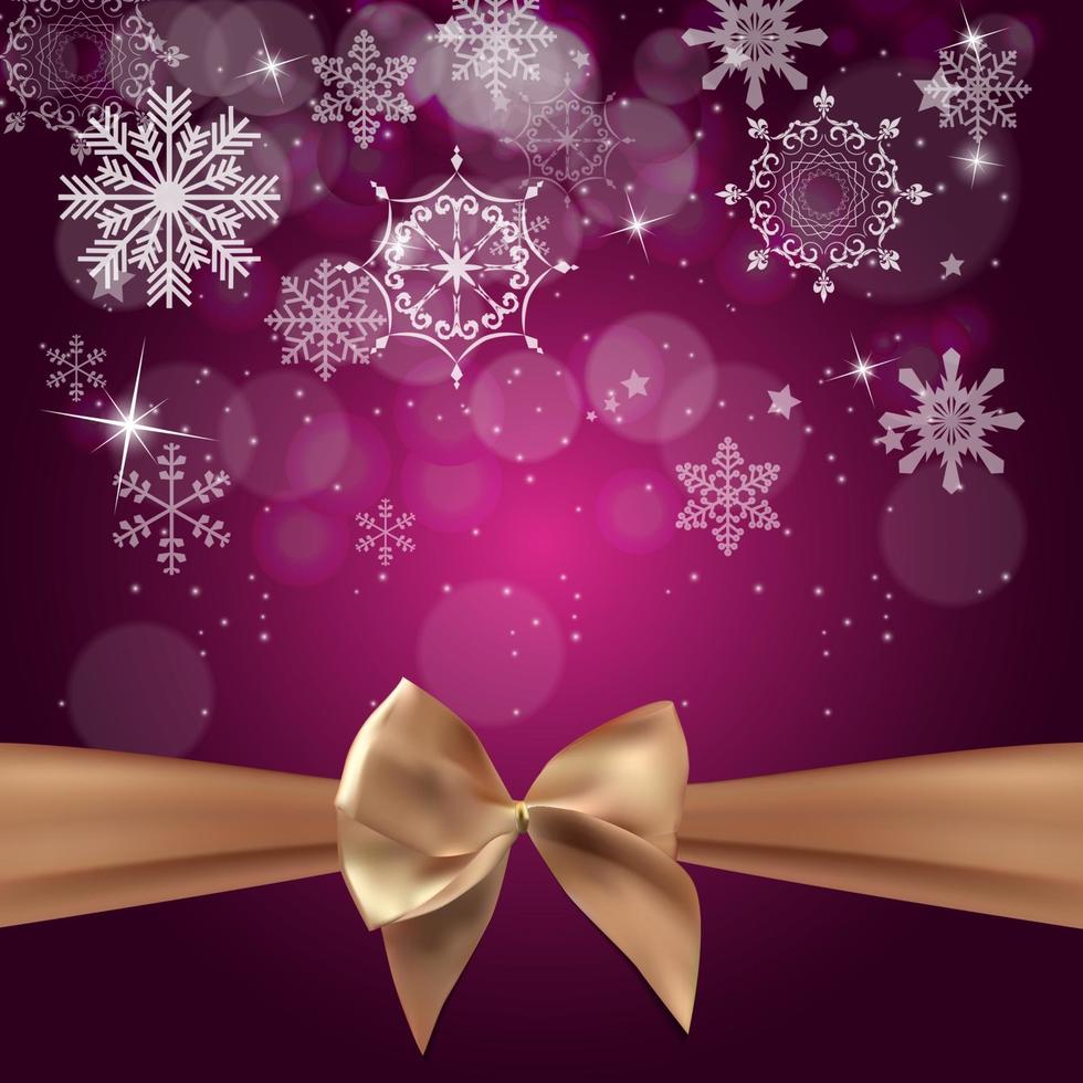 Abstract Beauty Christmas and New Year Background with Bow Ribbon. Vector Illustration