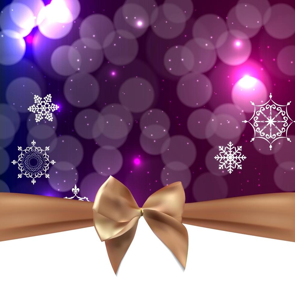 Abstract Beauty Christmas and New Year Background with Bow Ribbon. Vector Illustration