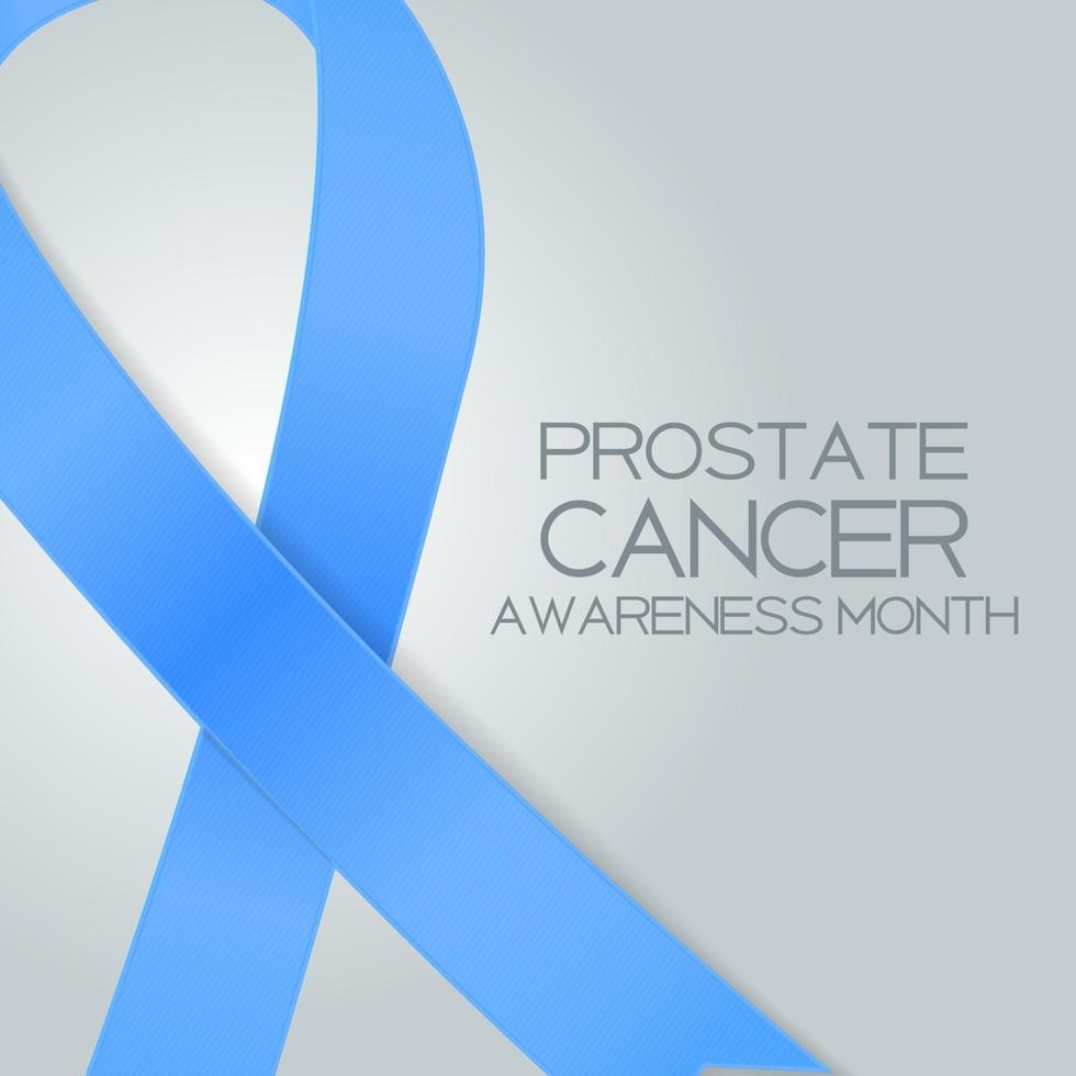 Blue Ribbon Symbol of World  Prostate Cancer Awareness Day Concept. Men Healthcare Concept. Vector Illustration