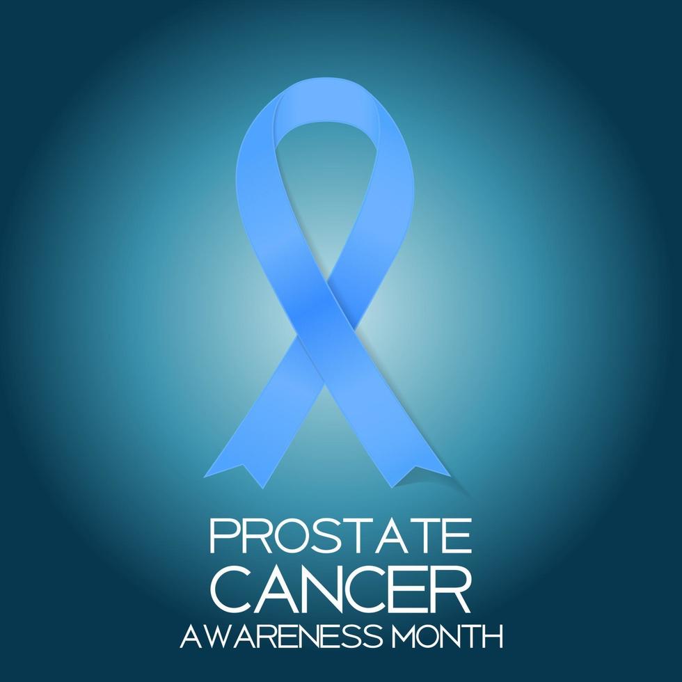 Blue Ribbon Symbol of World  Prostate Cancer Awareness Day Concept. Men Healthcare Concept. Vector Illustration