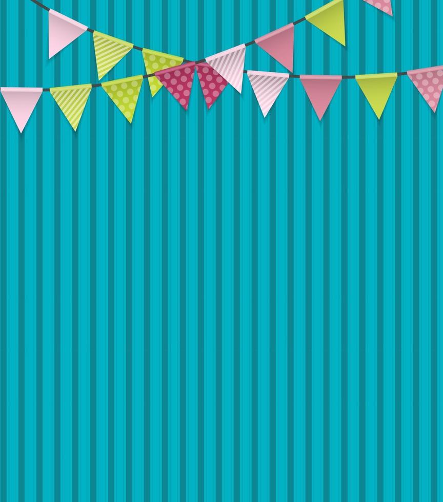 Party Background with Flags Vector Illustration