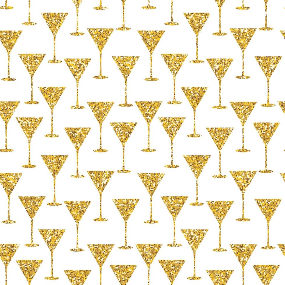 Martini Glass Seamless Pattern Vector Iillustration