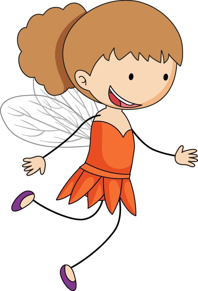 Simple cartoon character of a little fairy isolated vector