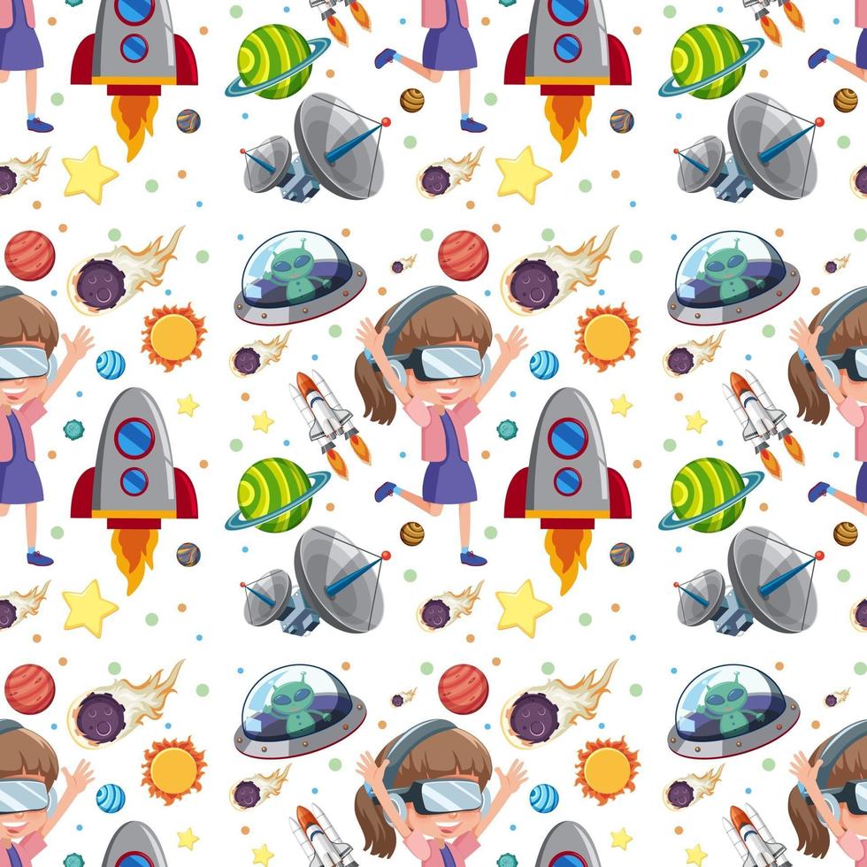 Science kids seamless background vector
