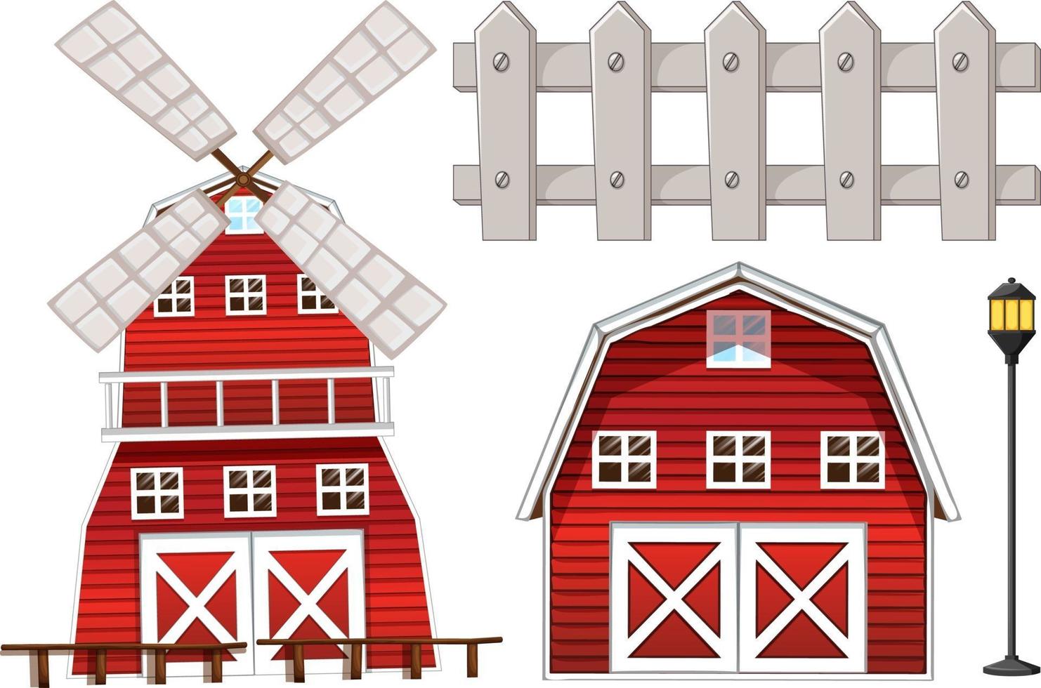 Farm element set isolated on white background vector