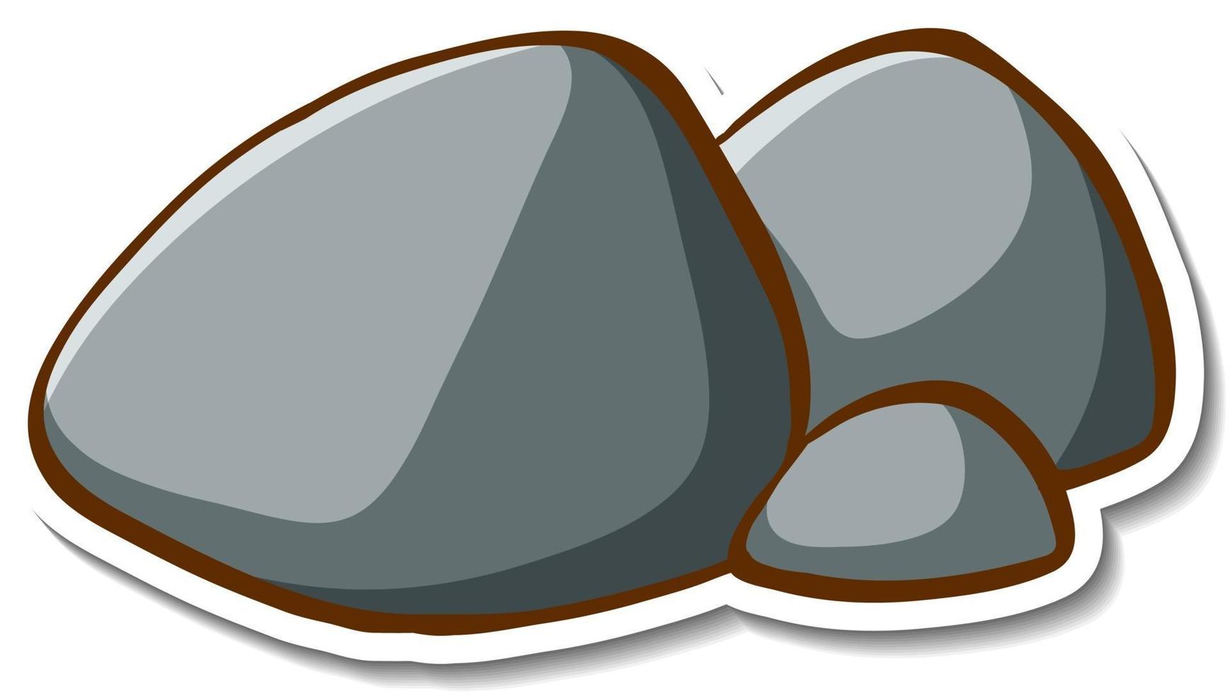 Rock stone sticker on white background vector