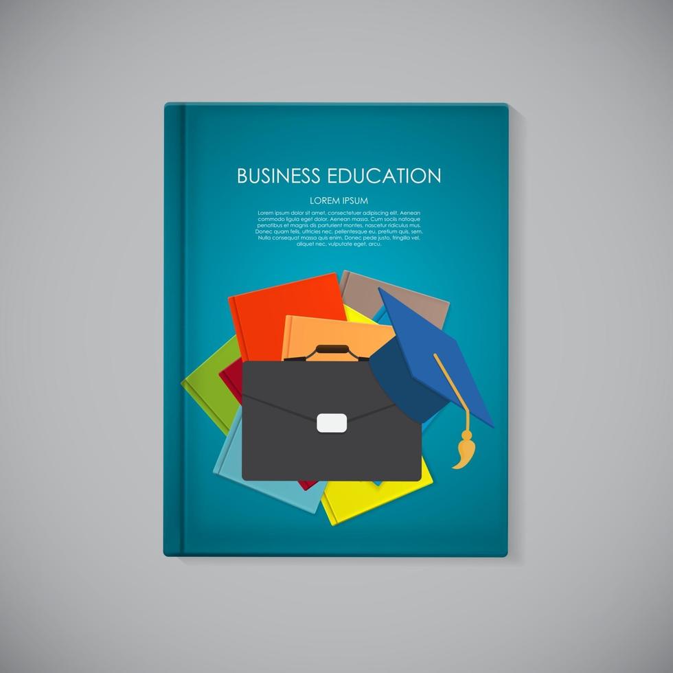 Book Cover Template with Business Education Concept. Trends and vector