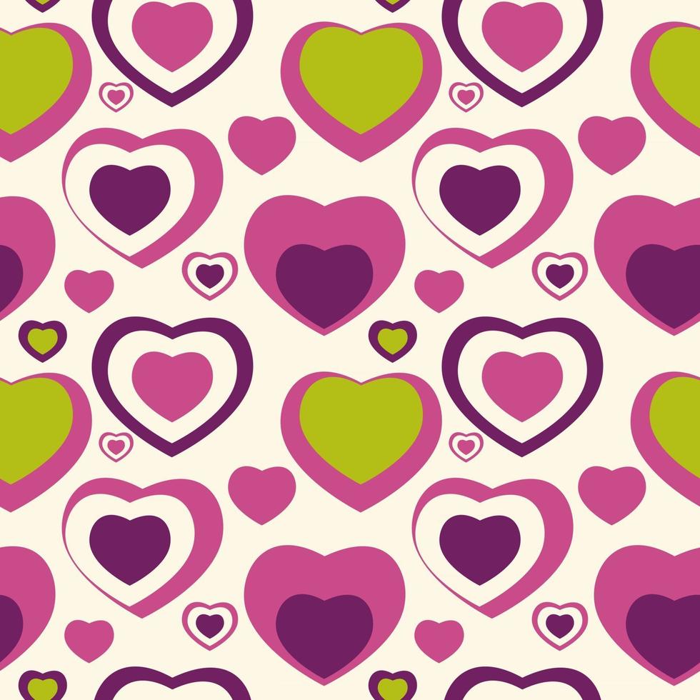 Heart Love Seamless Pattern Background Vector Illustration