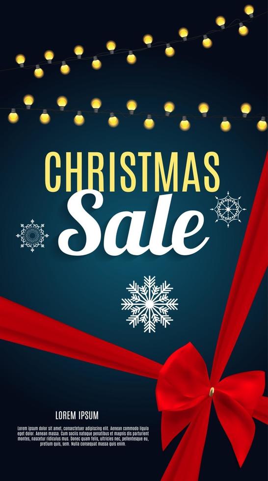 Christmas Sale Banner Background. Business Discount Card. Vector Illustration