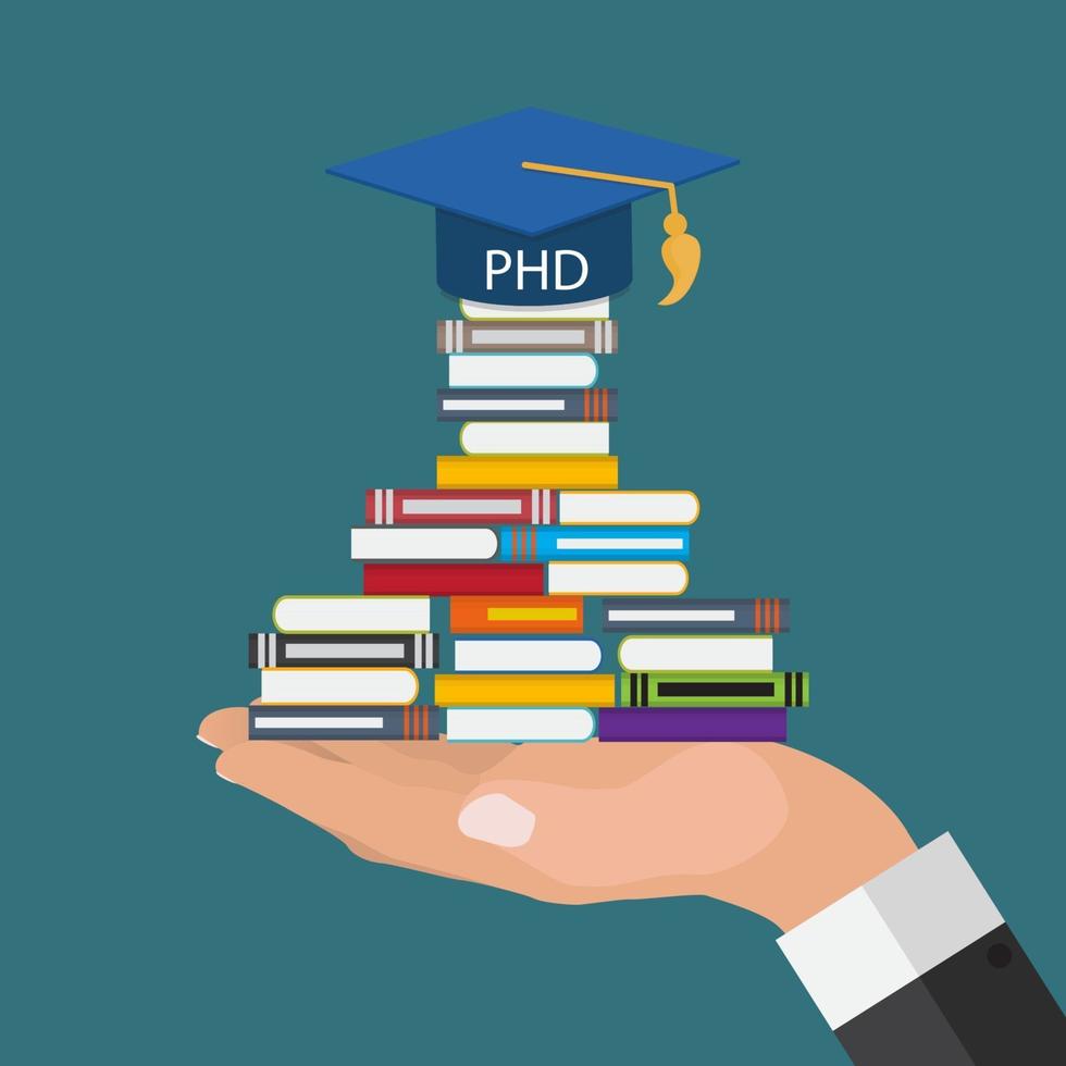 Hard and Long Way to the Doctor of Philosophy Degree PHD vector