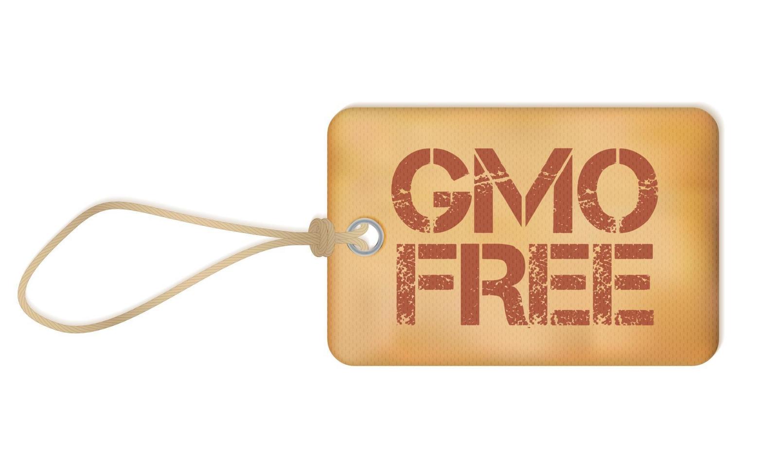 Gmo Free Old Paper Grunge Label Vector Illustration