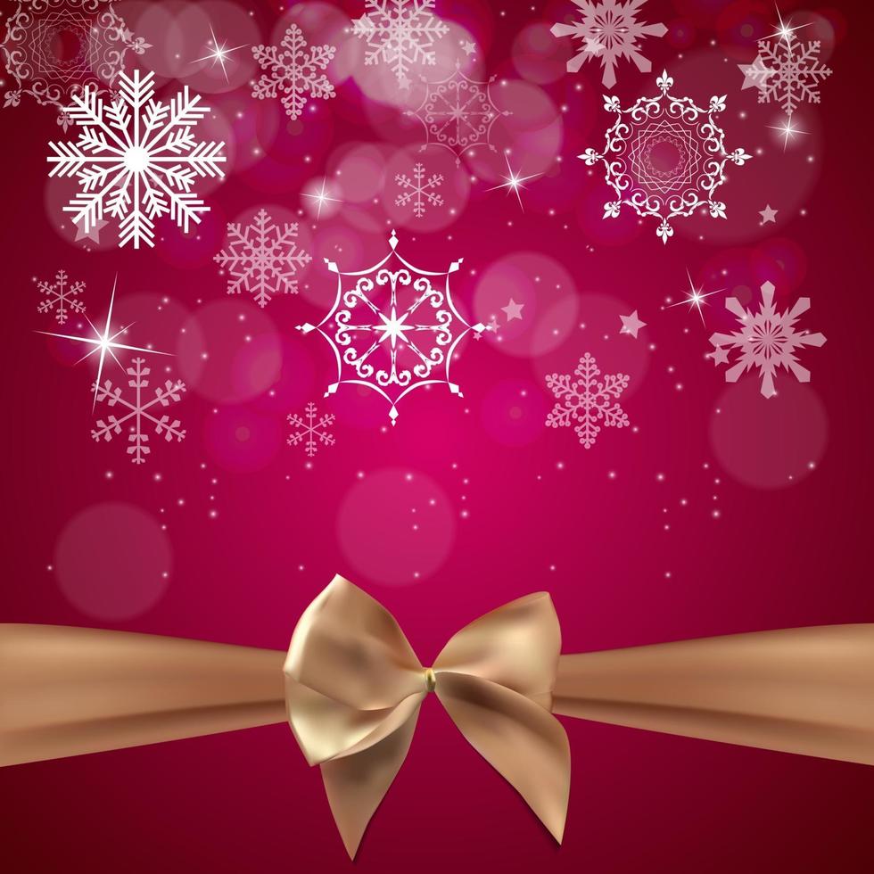 Abstract Beauty Christmas and New Year Background with Bow Ribbon. Vector Illustration