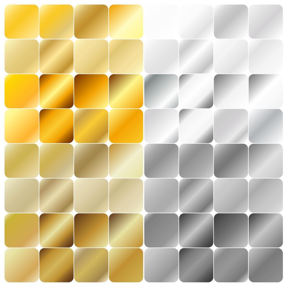 Golden and Silver Gradient Pattern Template Collection Set Vecto vector