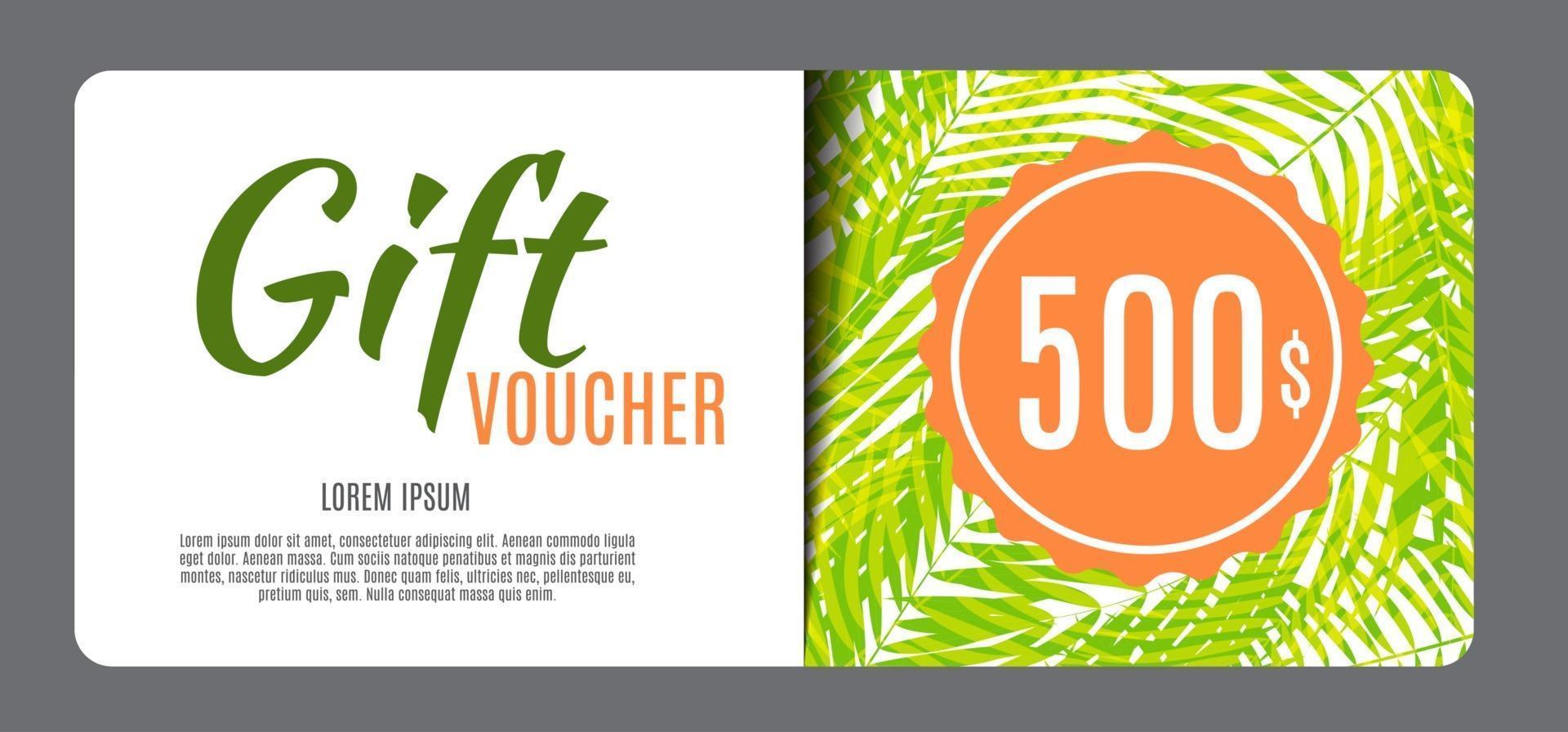 Gift Voucher Template Vector Illustration for Your Business