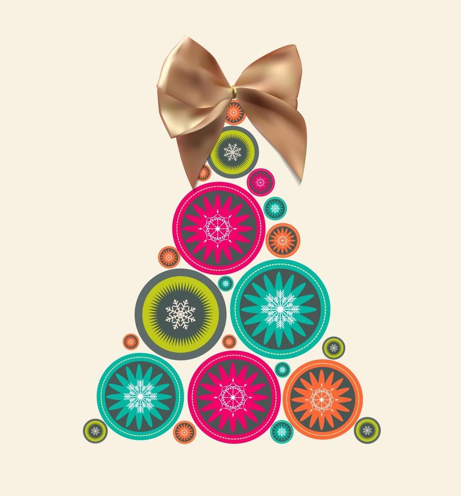 Abstract Beauty Christmas and New Year Background with Bow Ribbon. Vector Illustration