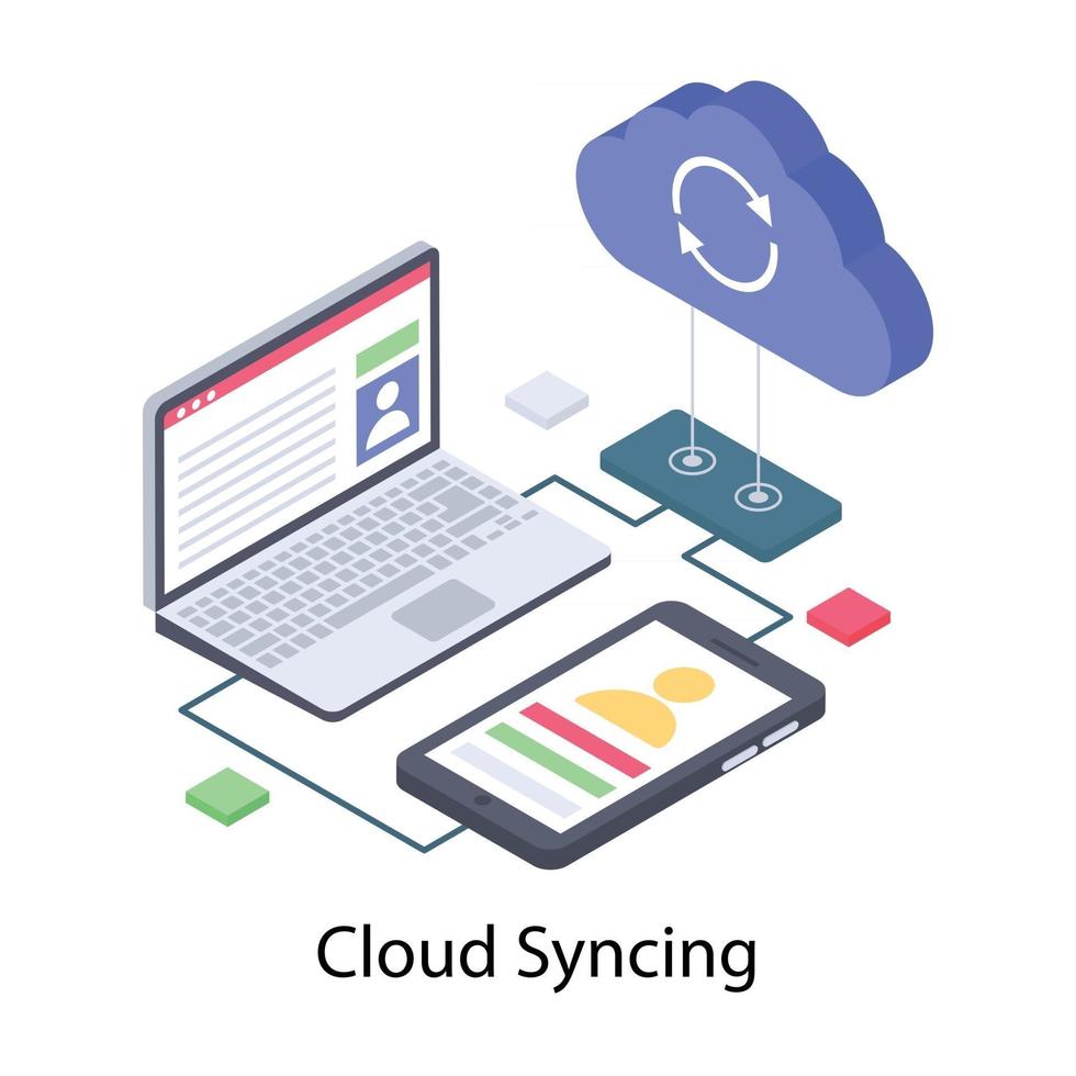 Cloud Syncing Concepts vector