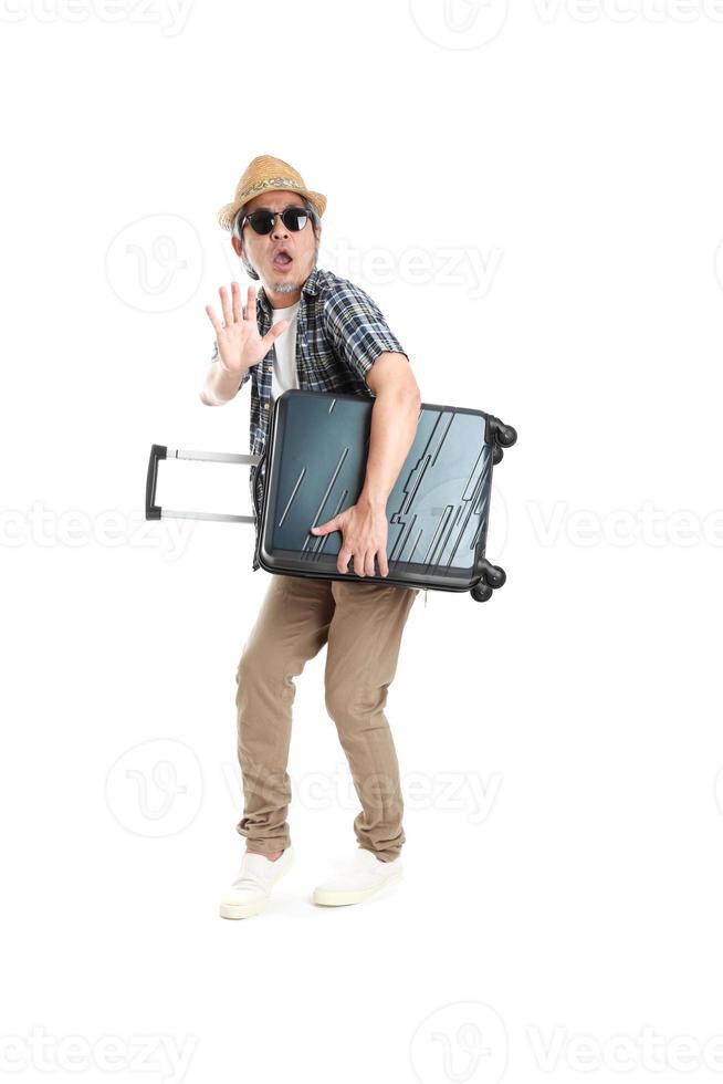 hombre con equipaje foto