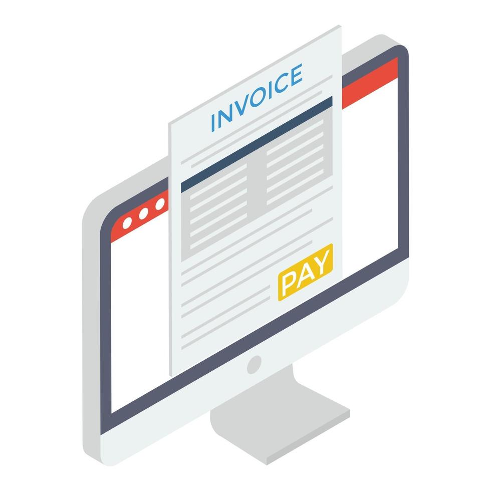 Online Invoice Paper vector