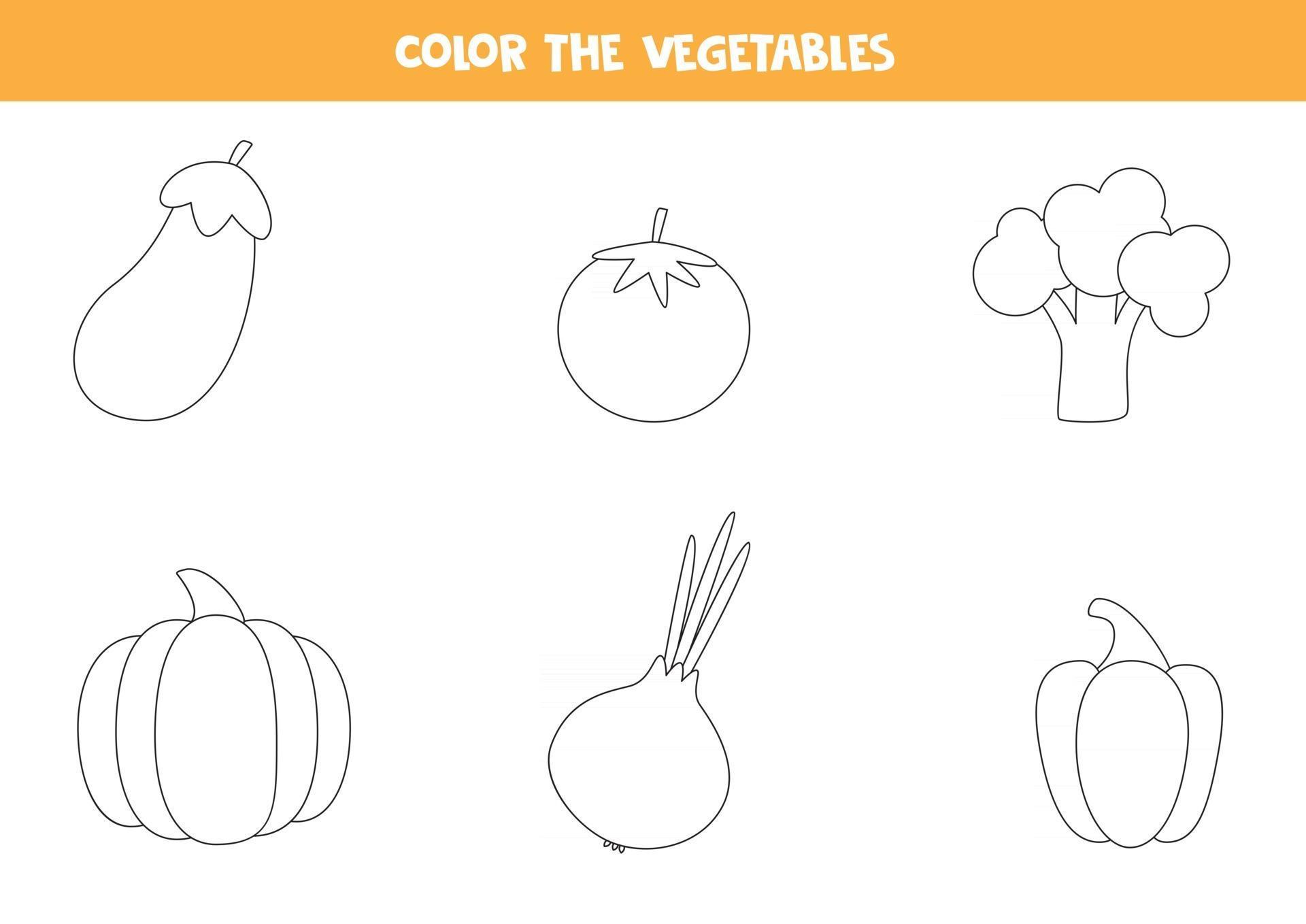 Coloring pages with vegetables for preschool kids, 2847442 ...